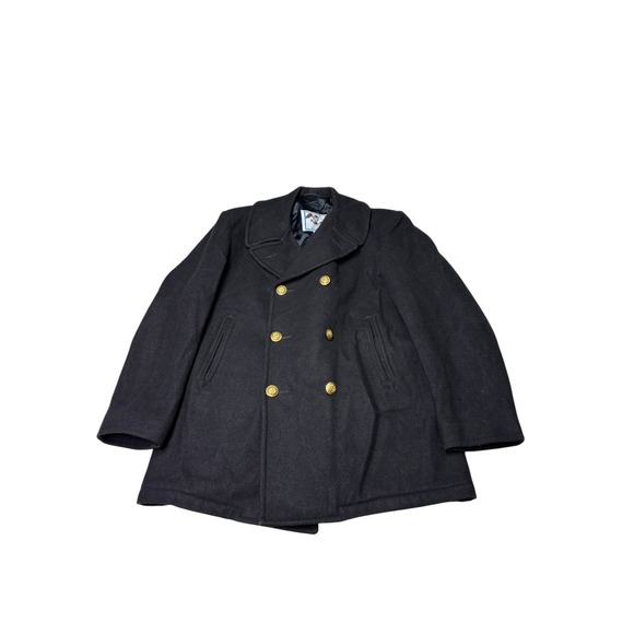 Sterlingwear Other - Vintage Sterlingwear Anchor Collection Mens Pea Coat Black Wool USMS 42R USA